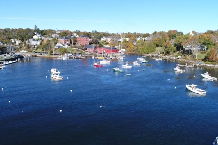 Aerial view of Rockport Harbor Maine